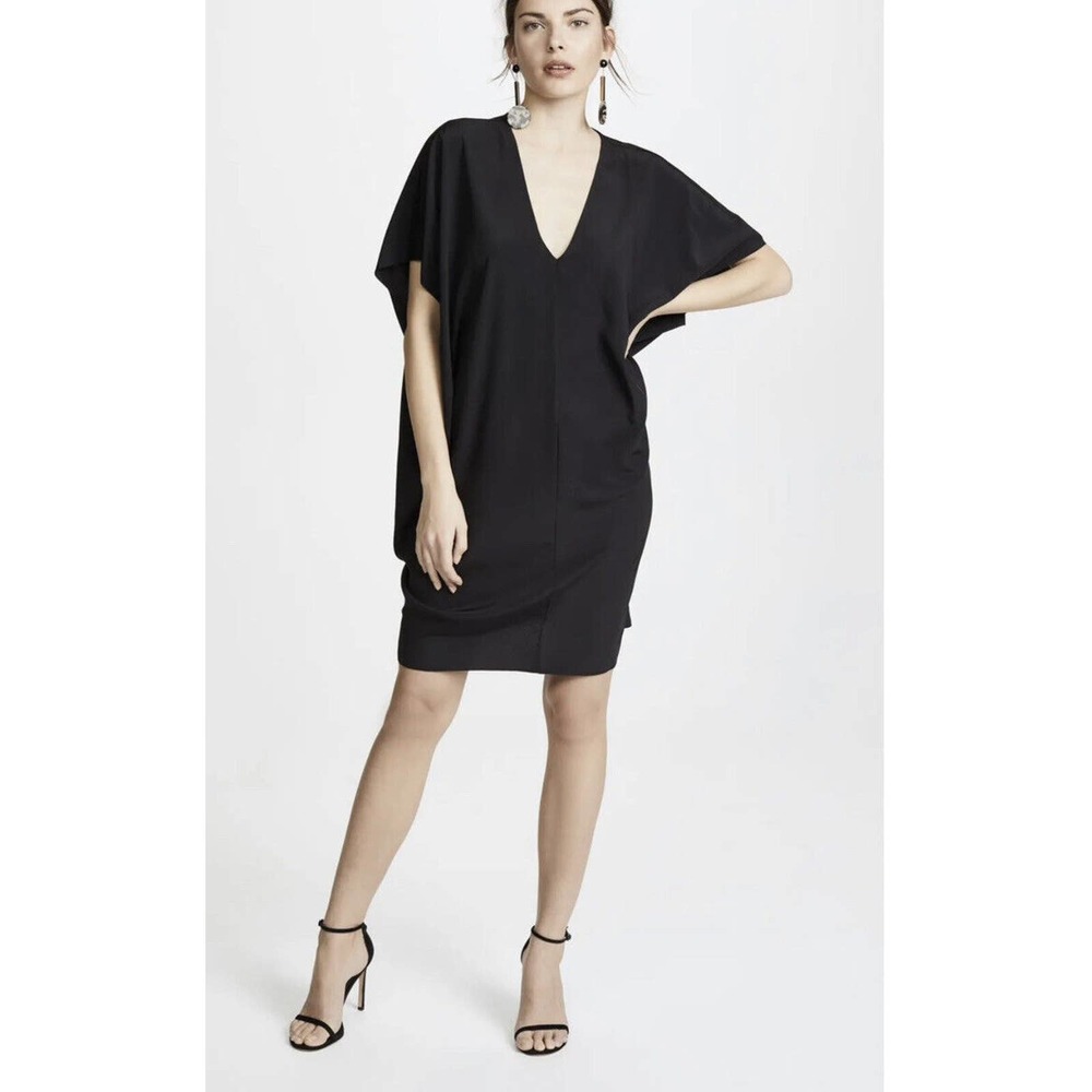 Hatch Maternity V Neck Slouch Dress Black Neutral Minimalist Sz OS